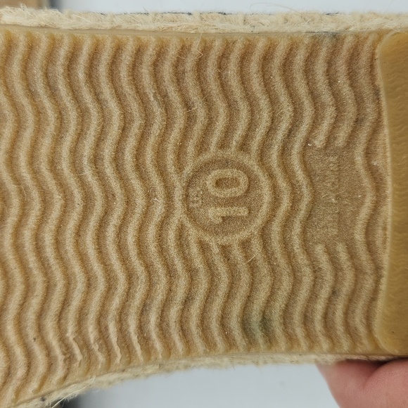 Soludos Palm Tree Embroidered Espadrille Linen Smoking Slippers In Black Size 10 - Picture 13 of 14